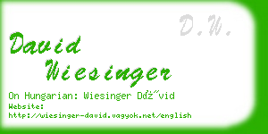 david wiesinger business card